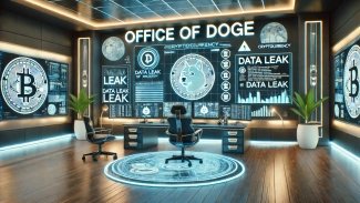 Úřad Doge s nápisy Data leaks