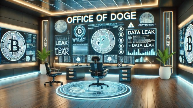 Úřad Doge s nápisy Data leaks