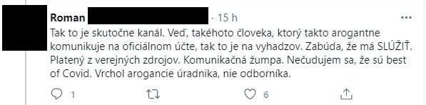 Reakce na komunikaci ministerstva zdravotnictví na Twitteru