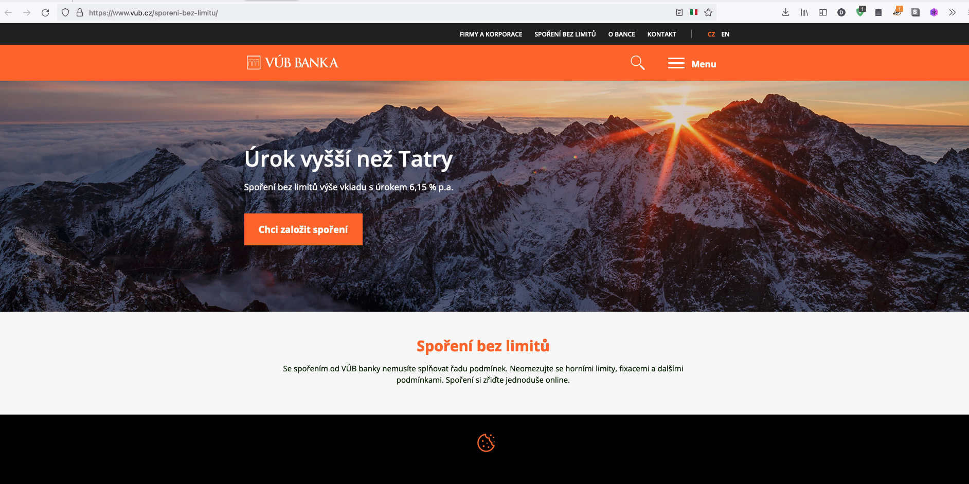 Proces založení finančního produktu "Spořicí účet bez limitů" od Všeobecné úverové banky (15. 11. 2022)