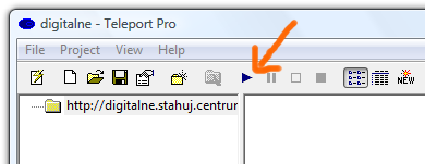 <p>Kliknutím na tlačítko start je možné zahájit stahování</p>