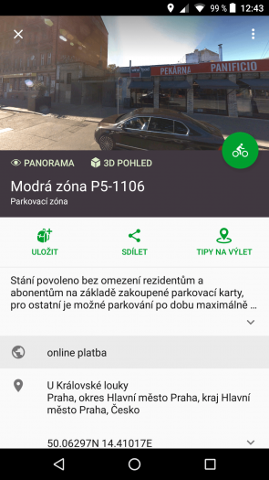 Všimněte si tlačítka Online platba