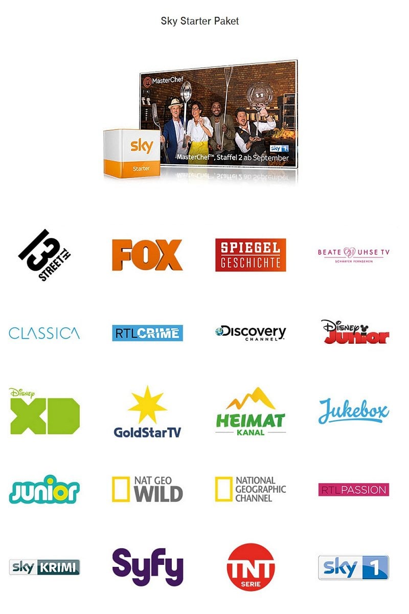 EntertainTV - programová nabídka balíčků Sky