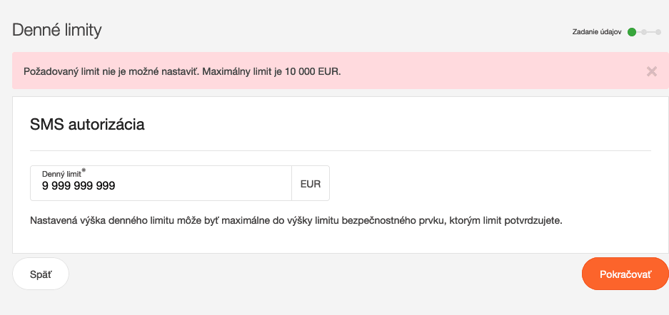 Nastavení limitů v pro potvrzování transakcí. (15. 11. 2022)