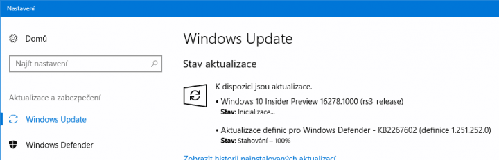 Je k dispozici Windows 10 build 16278