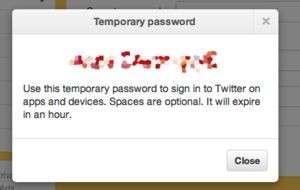 Pokud používáte ve Twitteru dvoufázové ověřování, pak Twitter vyžaduje při přihlašování pomocí klienta třetí strany zadání "dočasného hesla