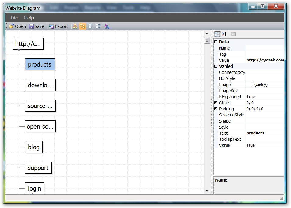 Diagram webu
