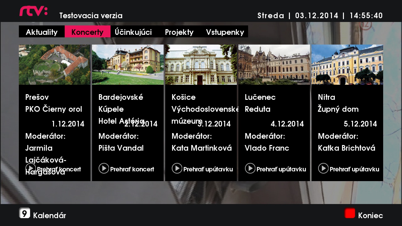 Adventní aplikace Rozhlasu a televize Slovenska v HbbTV
