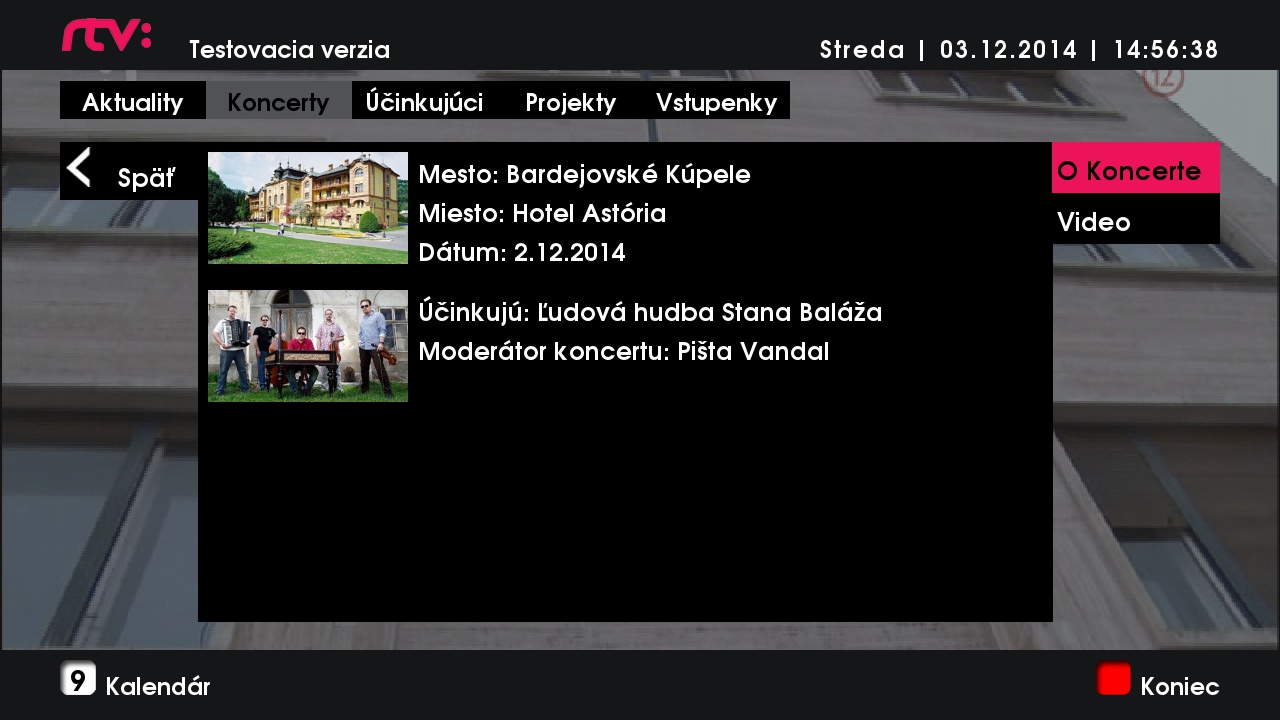 Adventní aplikace Rozhlasu a televize Slovenska v HbbTV