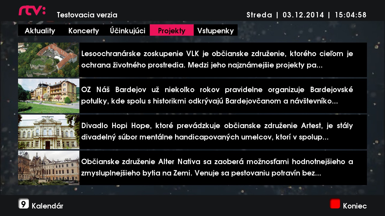 Adventní aplikace Rozhlasu a televize Slovenska v HbbTV