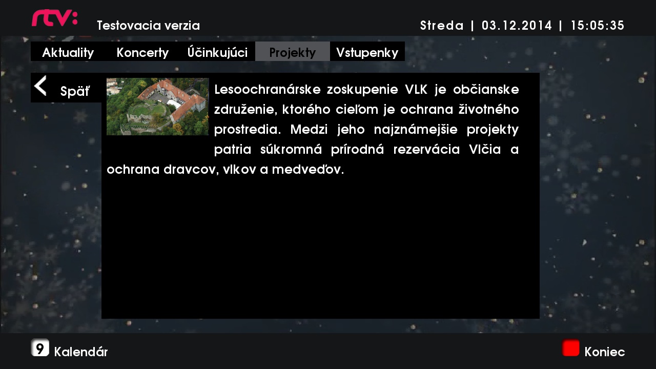 Adventní aplikace Rozhlasu a televize Slovenska v HbbTV