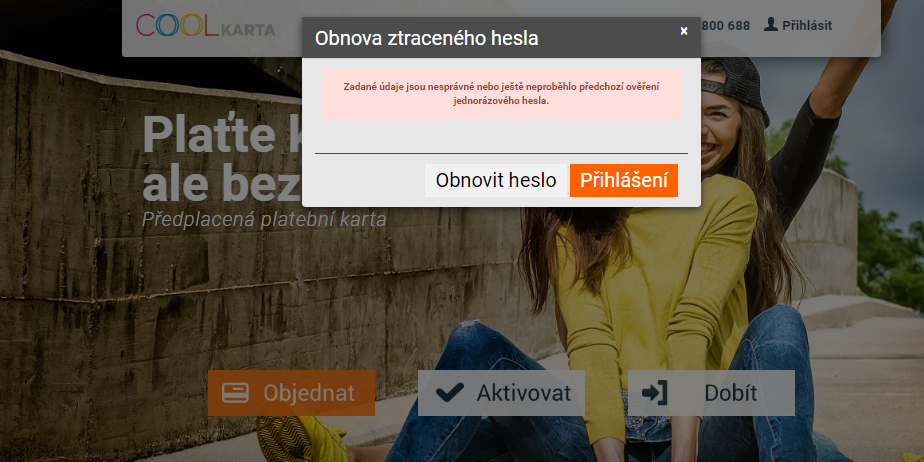 Nezadali jsme správné heslo – to vygenerované.