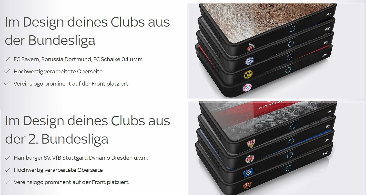 Fan receivery a další přístroje německé Sky