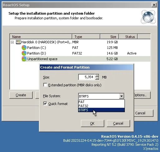 Instalátor ReactOS
