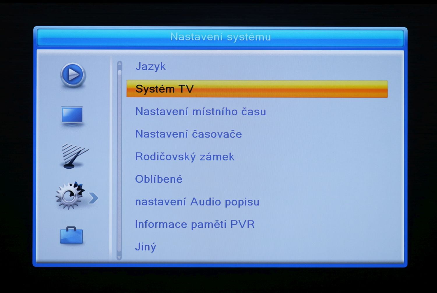 Fuba ODE8510 T2 Stealth - menu