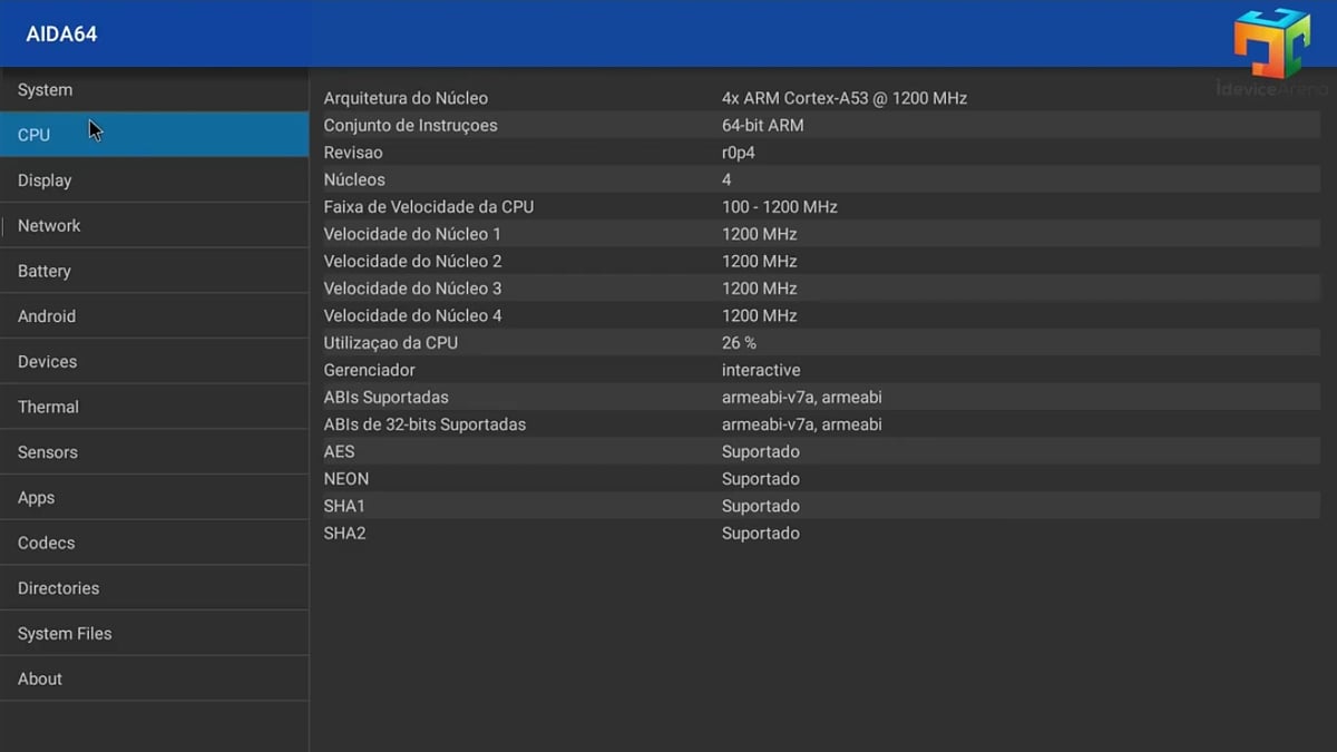 Mecool M8S Pro W - Systémový software AIDA 64