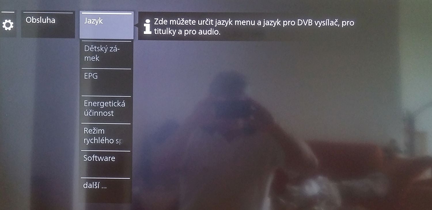 Loewe One 40 - menu Nastavení televizoru