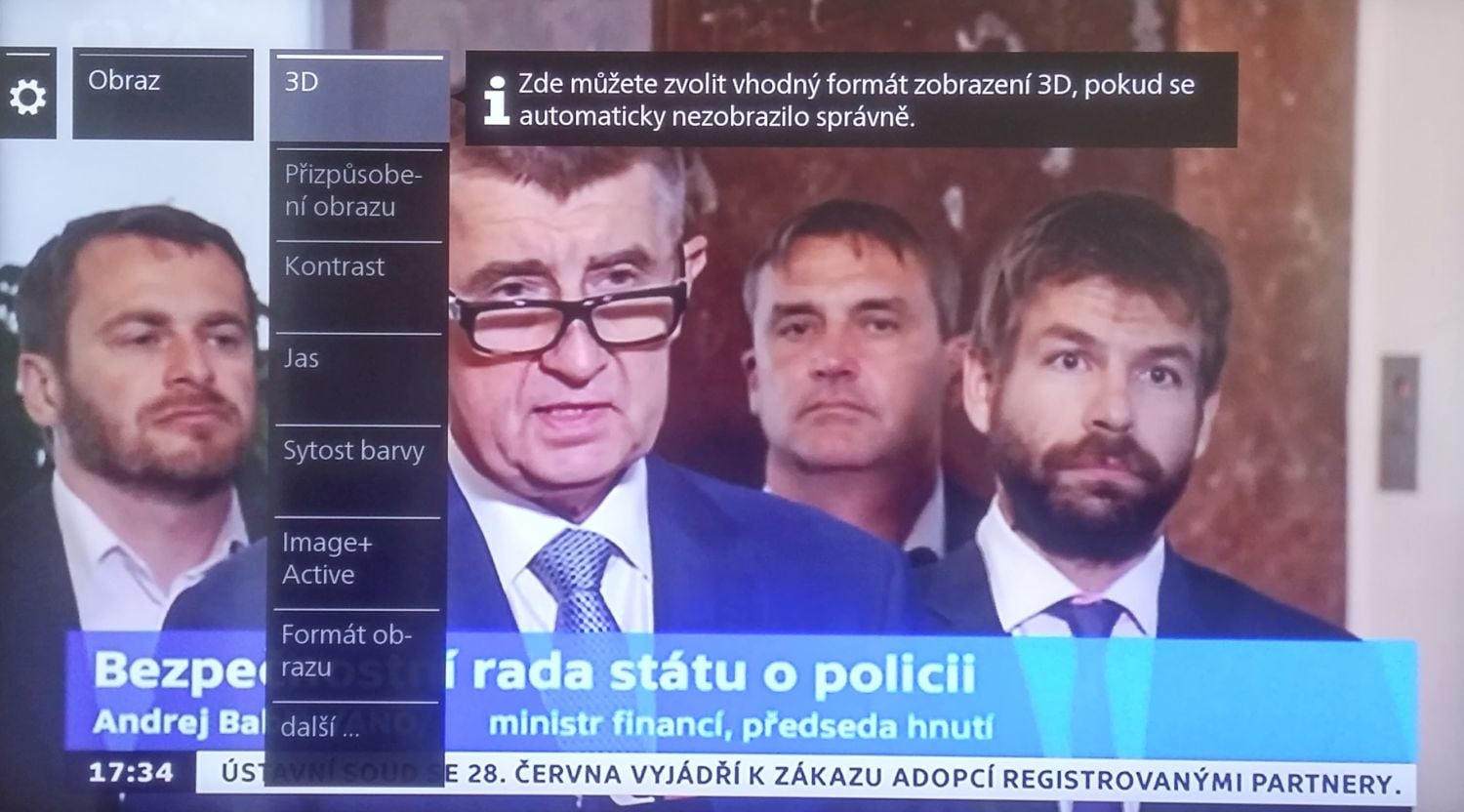 Loewe One 40 - menu Nastavení televizoru