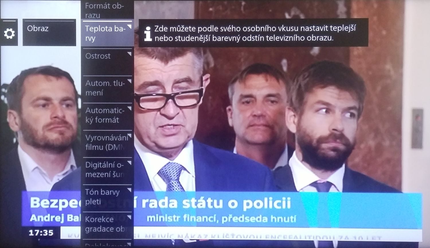 Loewe One 40 - menu Nastavení televizoru