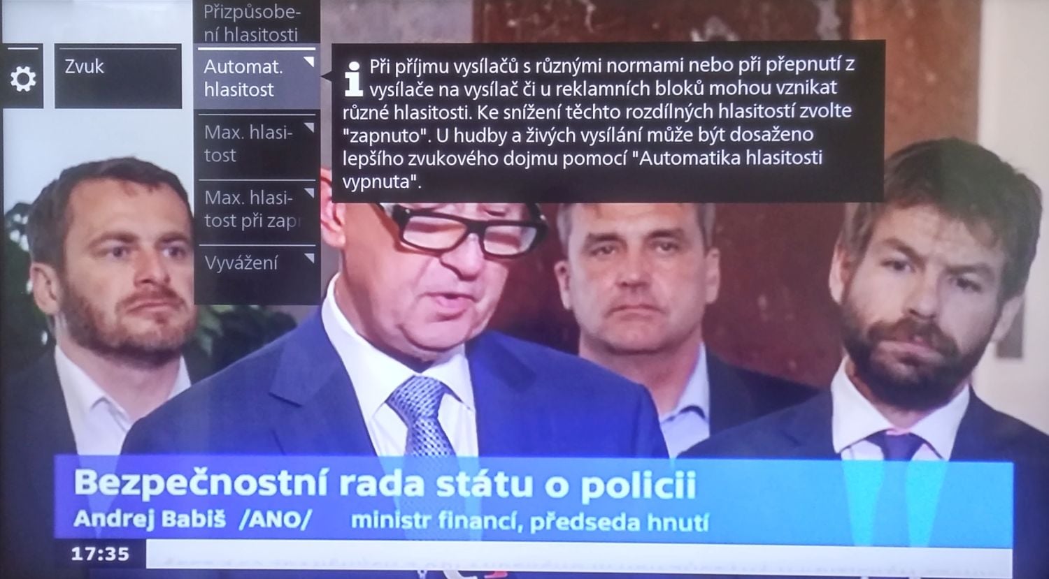 Loewe One 40 - menu Nastavení televizoru