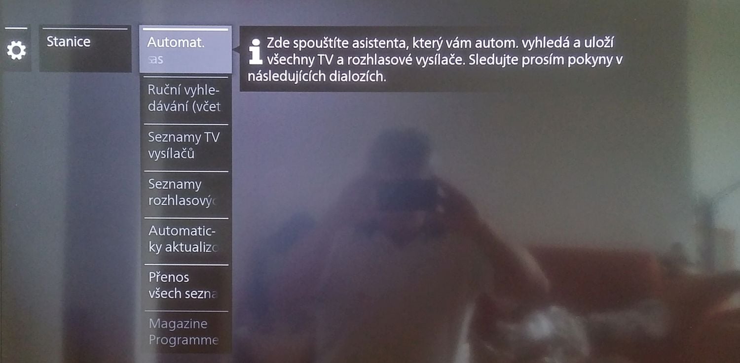 Loewe One 40 - menu Nastavení televizoru