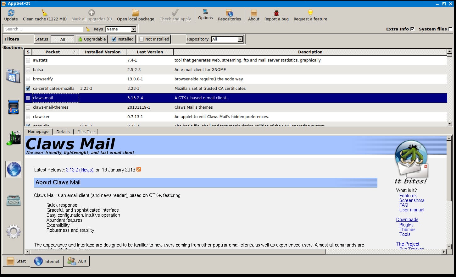 Arch: grafický správce balíčků AppSet