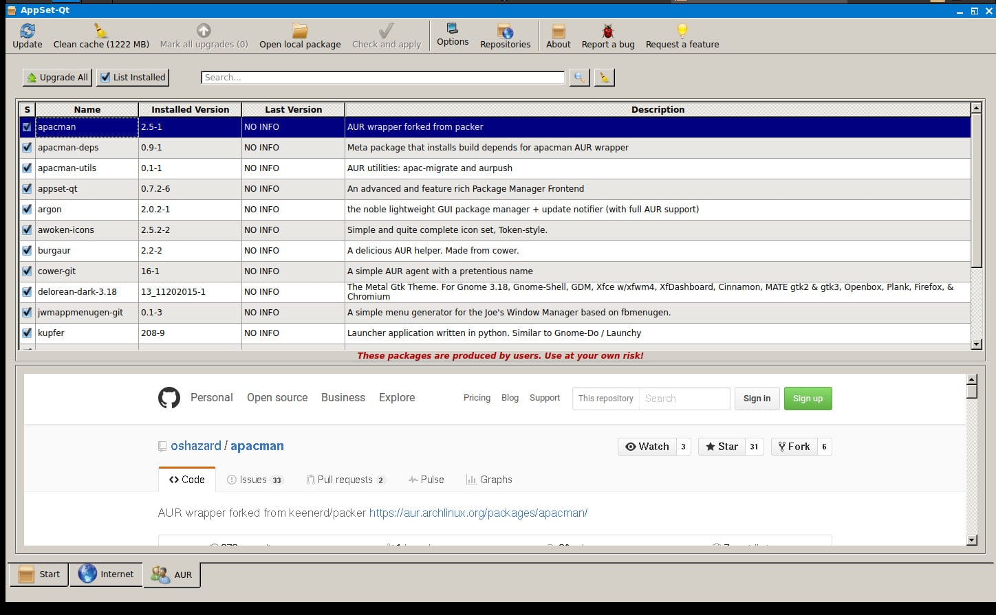 Arch: grafický správce balíčků AppSet