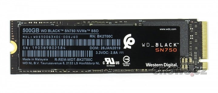 WD Black SN750 500GB front