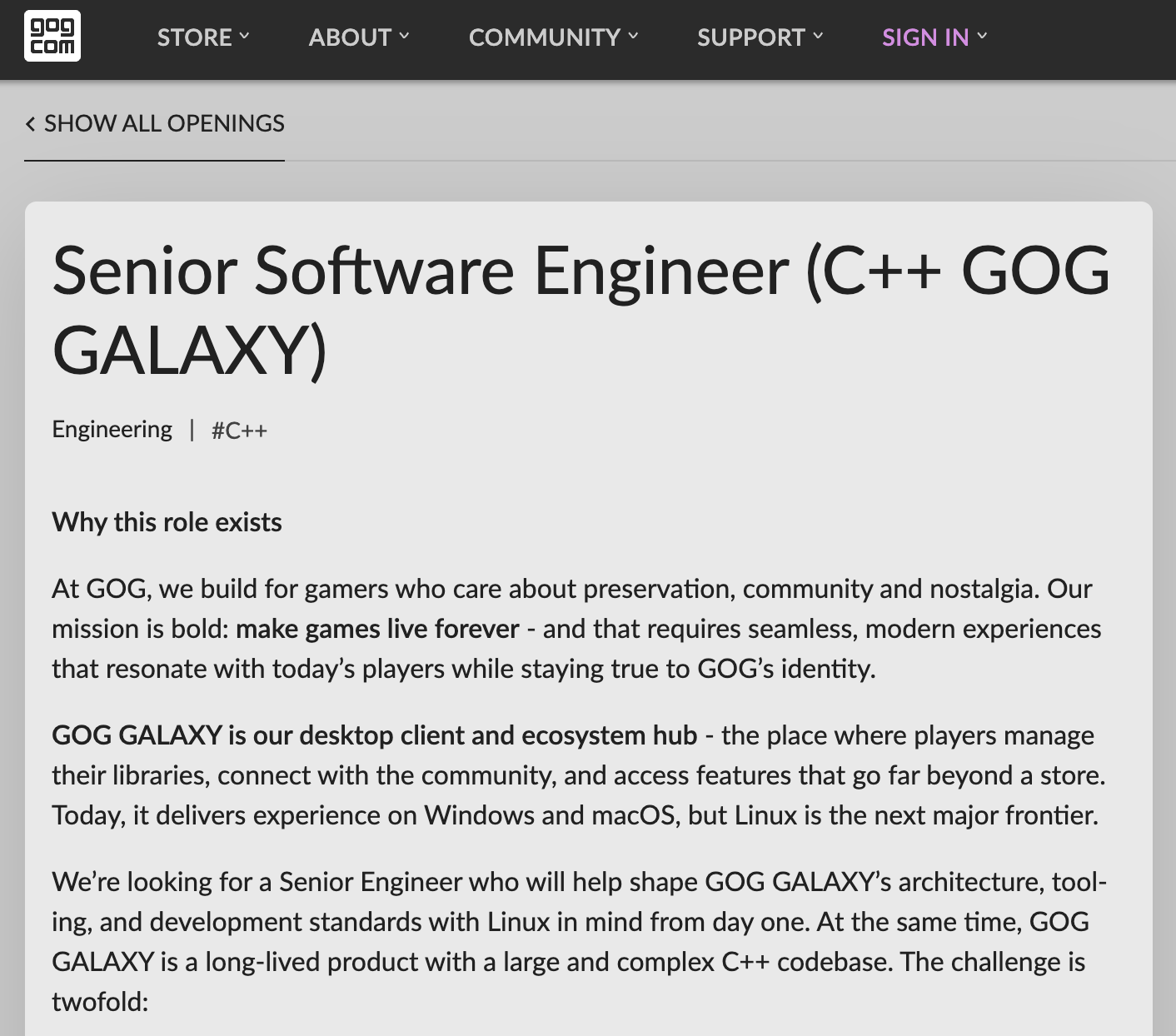 Screenshot inzerátu