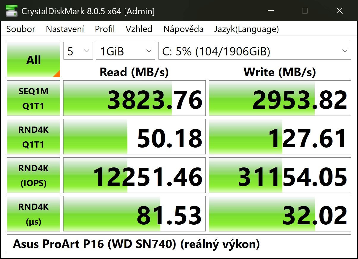 Asus ProArt P16 (H7606) - cdm disk1 (reálný)