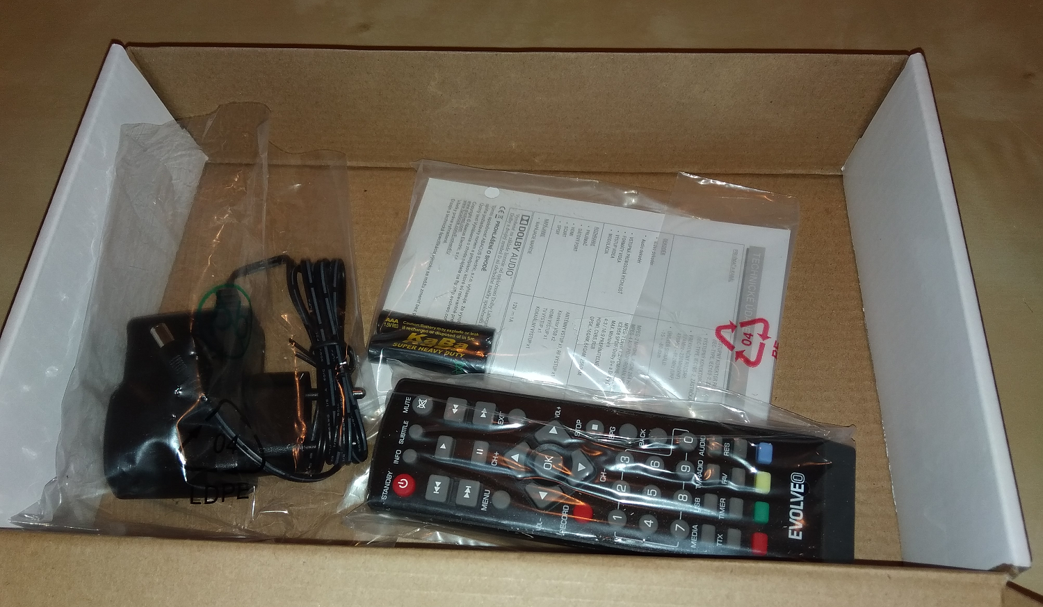 Obsah balení bez přijímače.