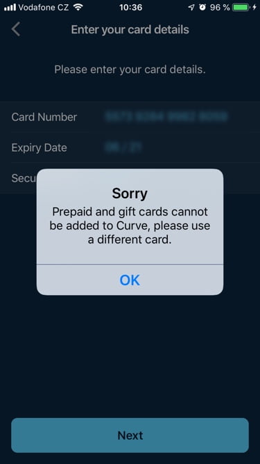 Cool kartu si do Curve nepřidáte.