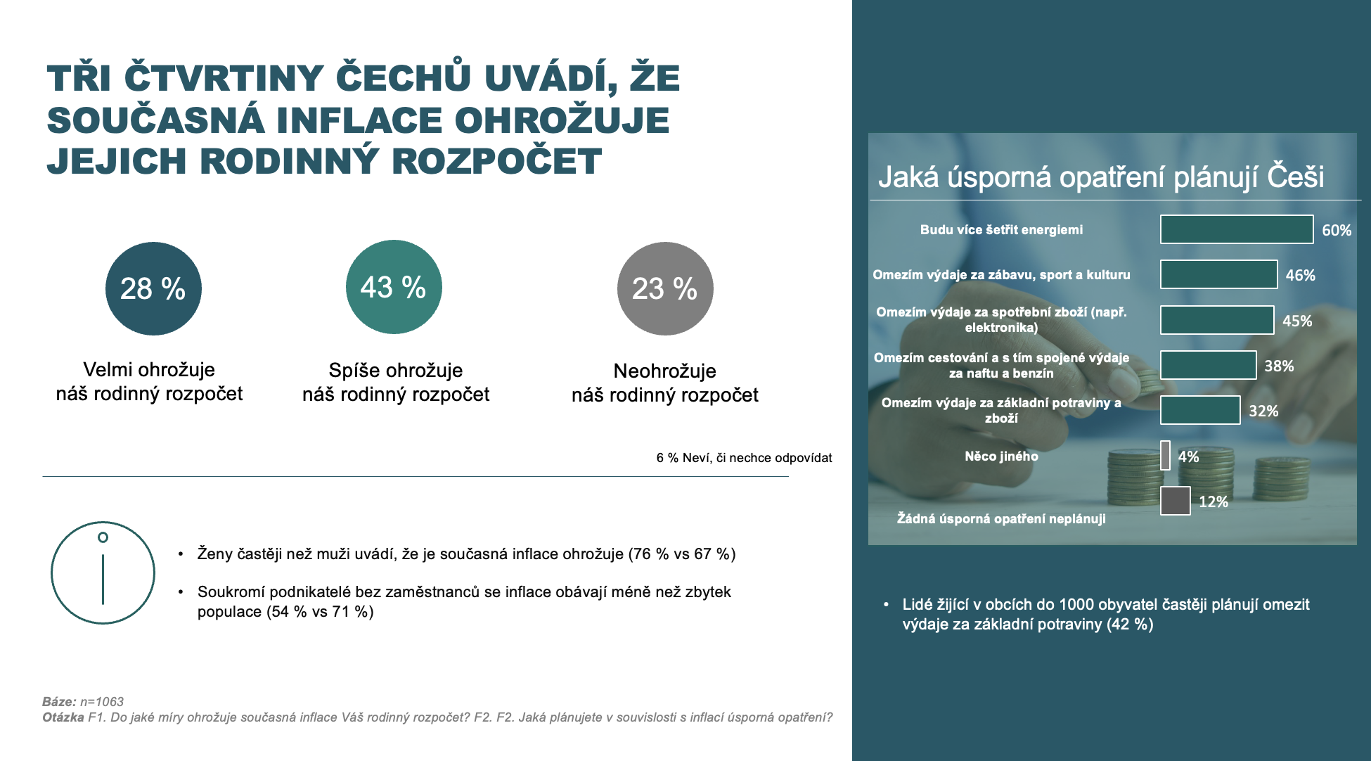 Obavy Čechů z ohrožení jejich rodinného rozpočtu