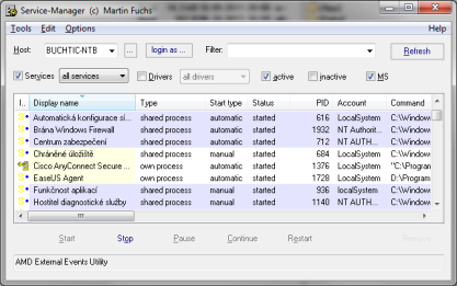 Pomocí Service Manager máte detailní přehled nejen o službách Windows