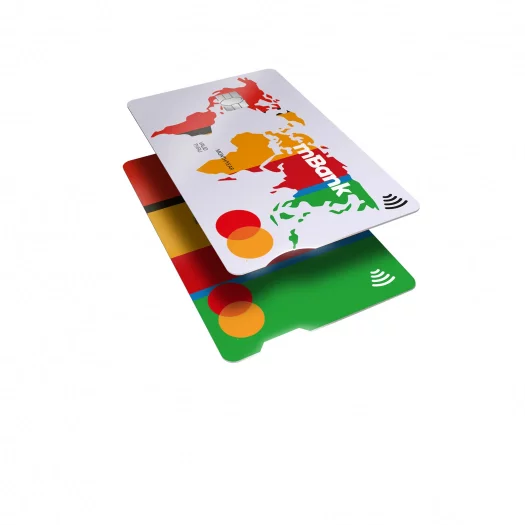 Touch card s výřezy na bocích