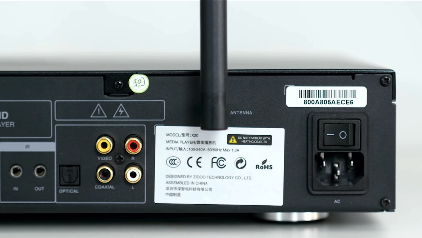 Zidoo X20 - bližší pohled na zadní panel