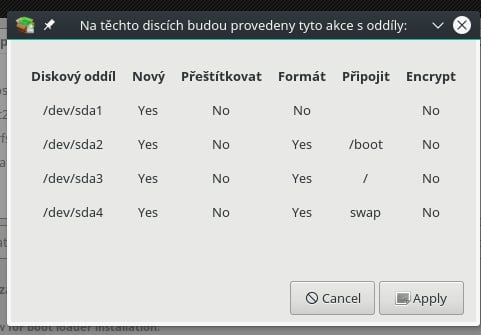 Manjaro: instalátor Thus