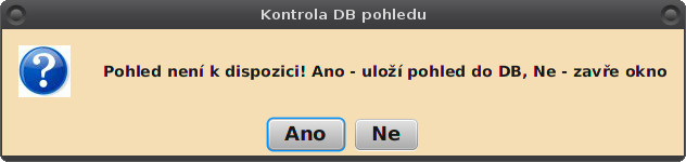 Chybové a informační dialogy při kontrole