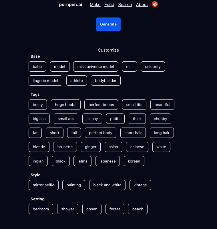Uživatelské rozhraní Pornpei.ai