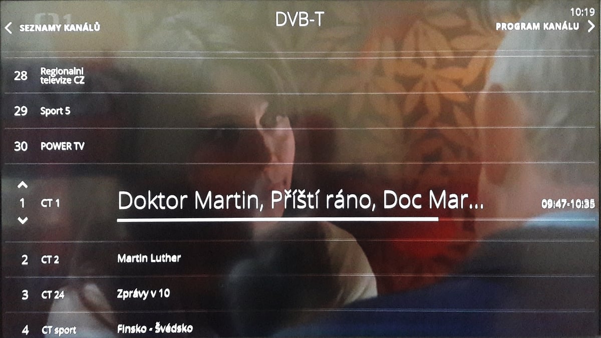 Program DVB-T stanice na O2 TV