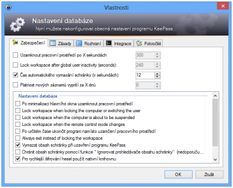 Nastavení aplikace obsahu velmi mnoho voleb pro dokonalé přizpůsobení chování programu