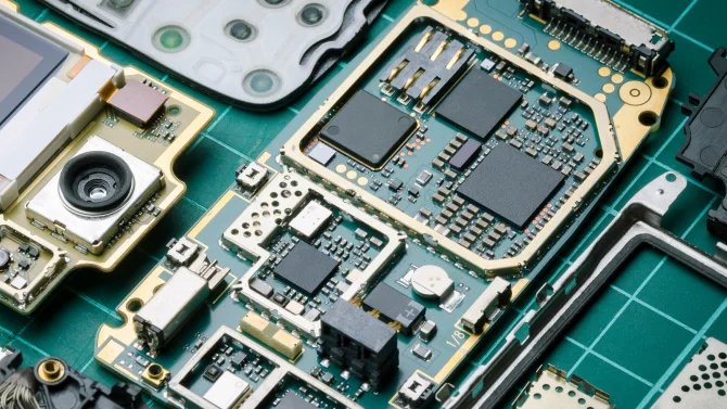 Rozebraný telefon čipy