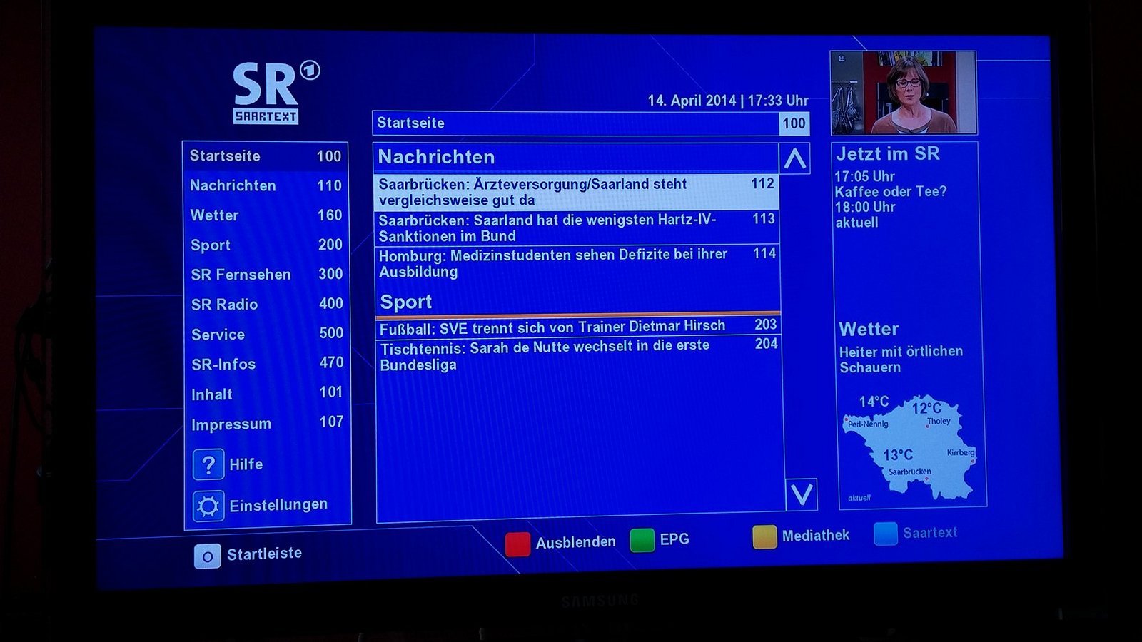 Saarländischer Rundfunk a jeho HbbTV aplikace