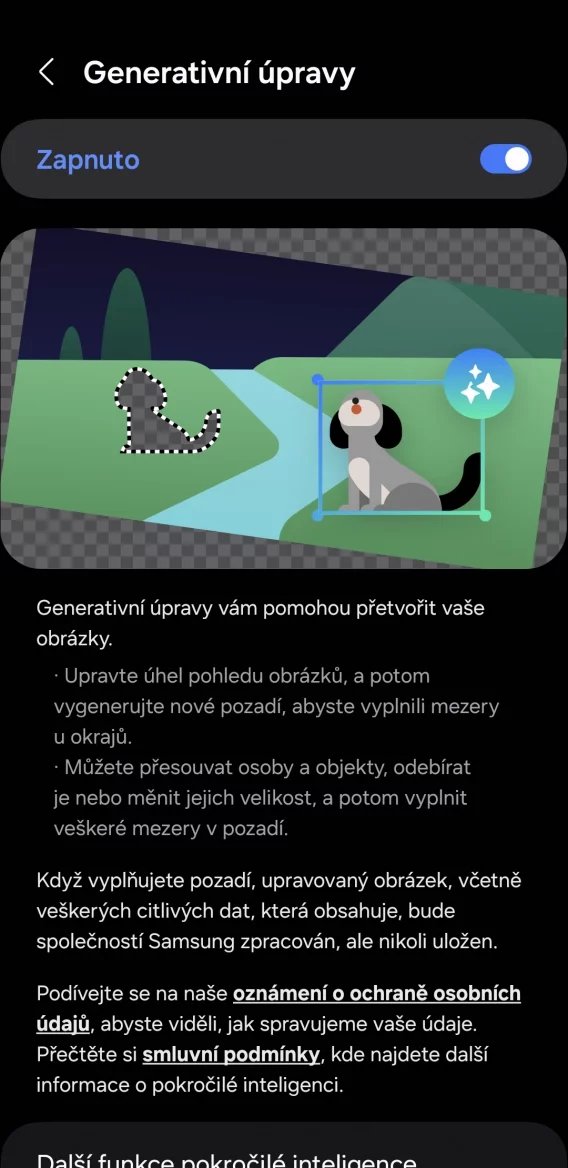 Funkci umělé inteligence v Galerii je třeba nejdříve aktitovat