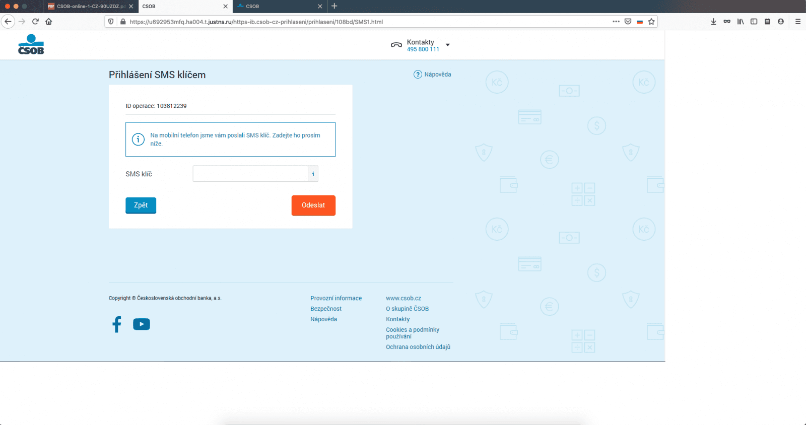 Phishing na klienty ČSOB. 26. 4. 2020