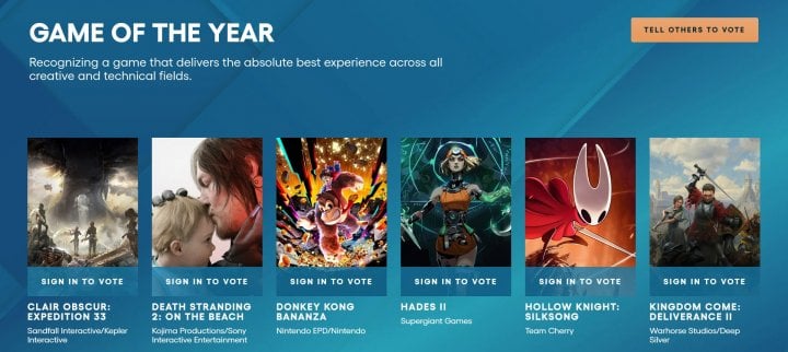 Autor: The Game Awards The Game Awards - tituly nominované na hru roku 2025