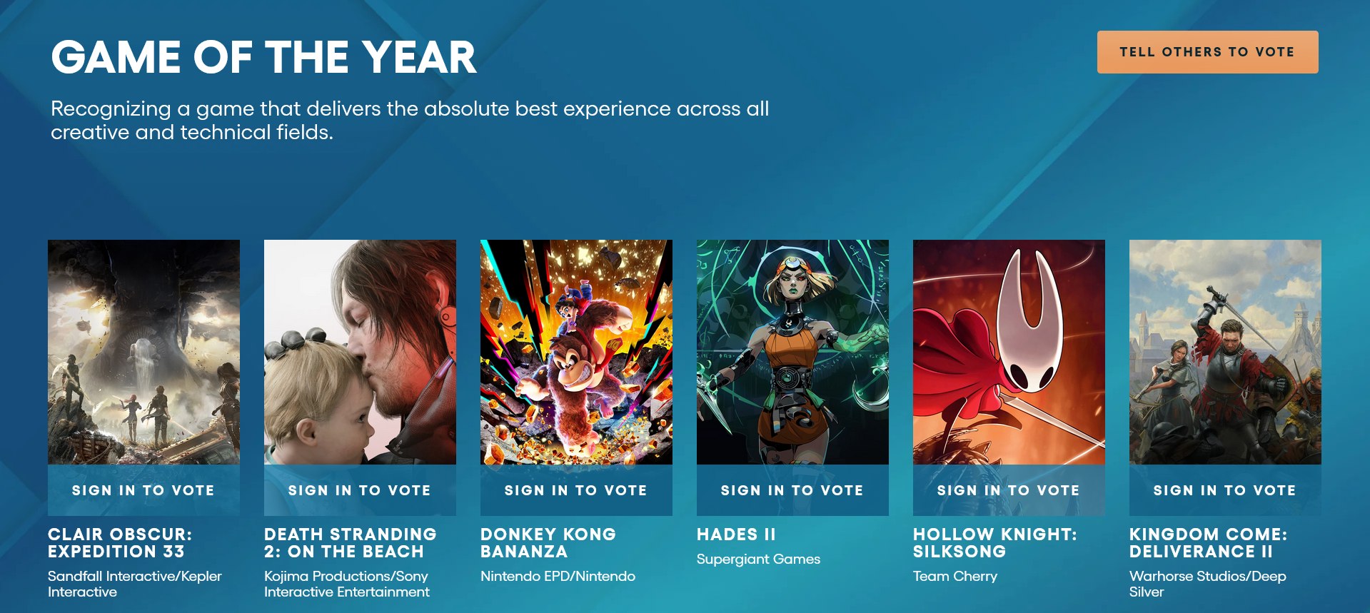 The Game Awards - tituly nominované na hru roku 2025