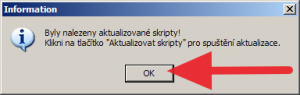 Je nutné aktualizovat skripty