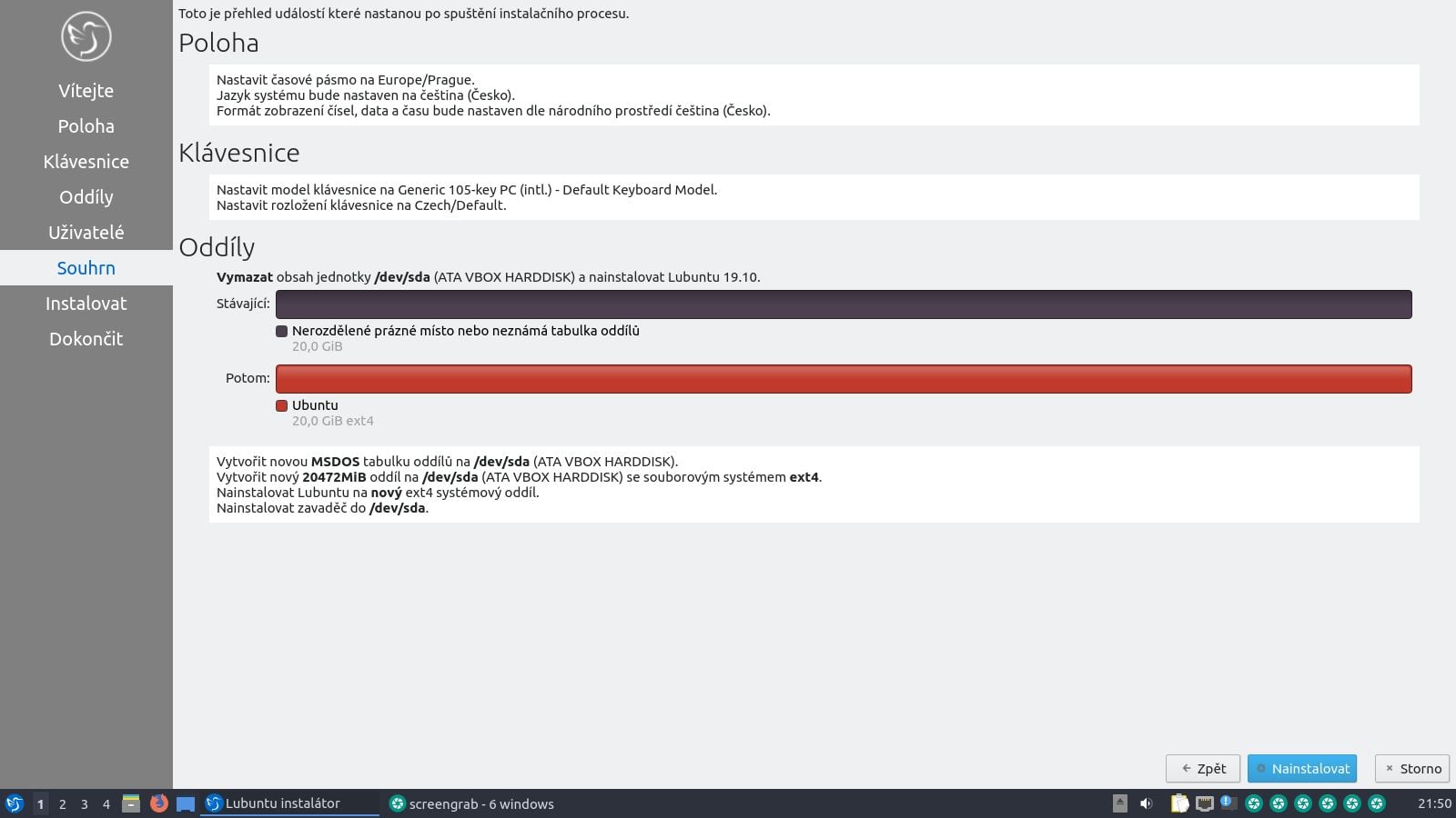 Lubuntu 19.10 - instalace