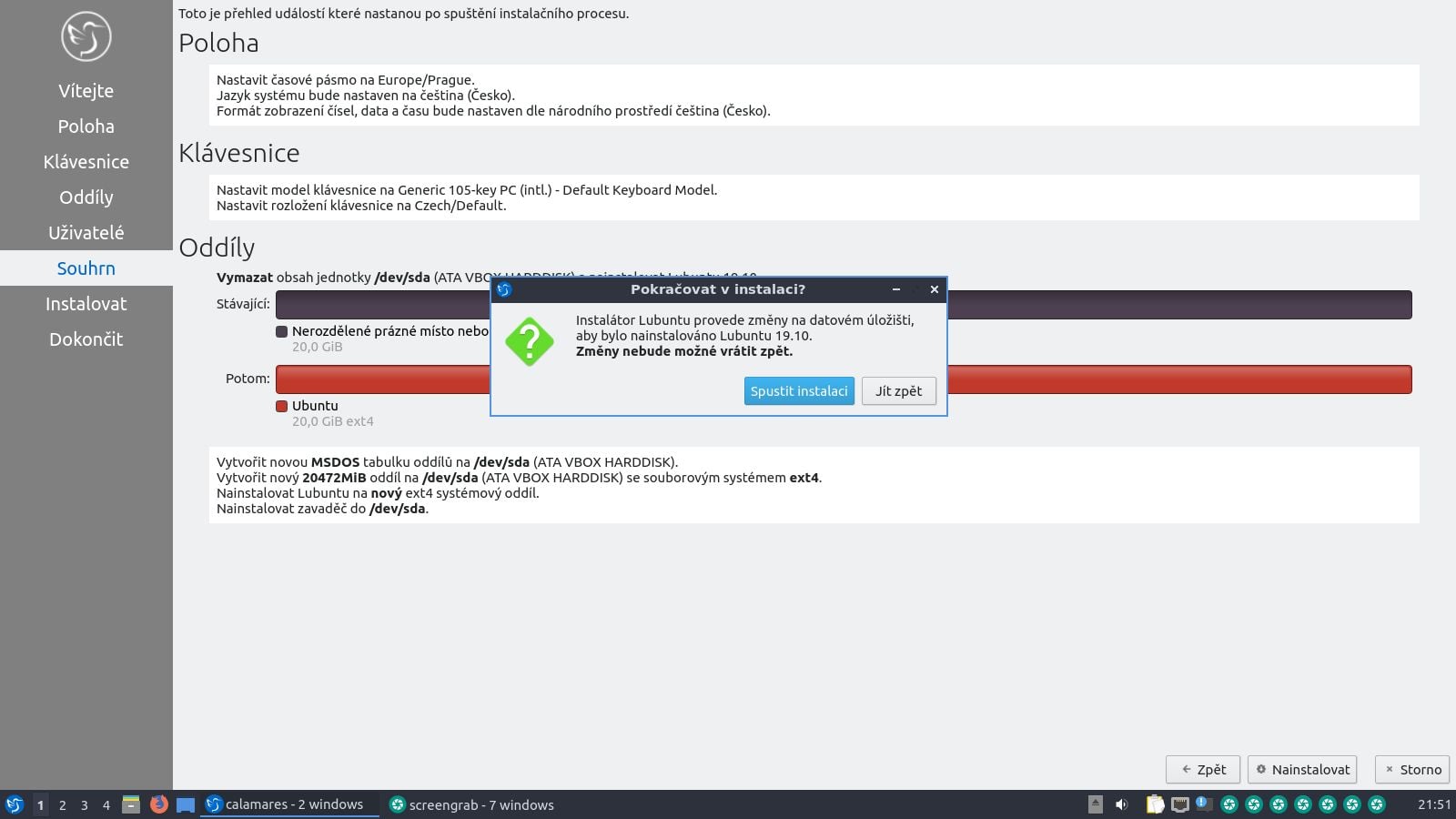 Lubuntu 19.10 - instalace